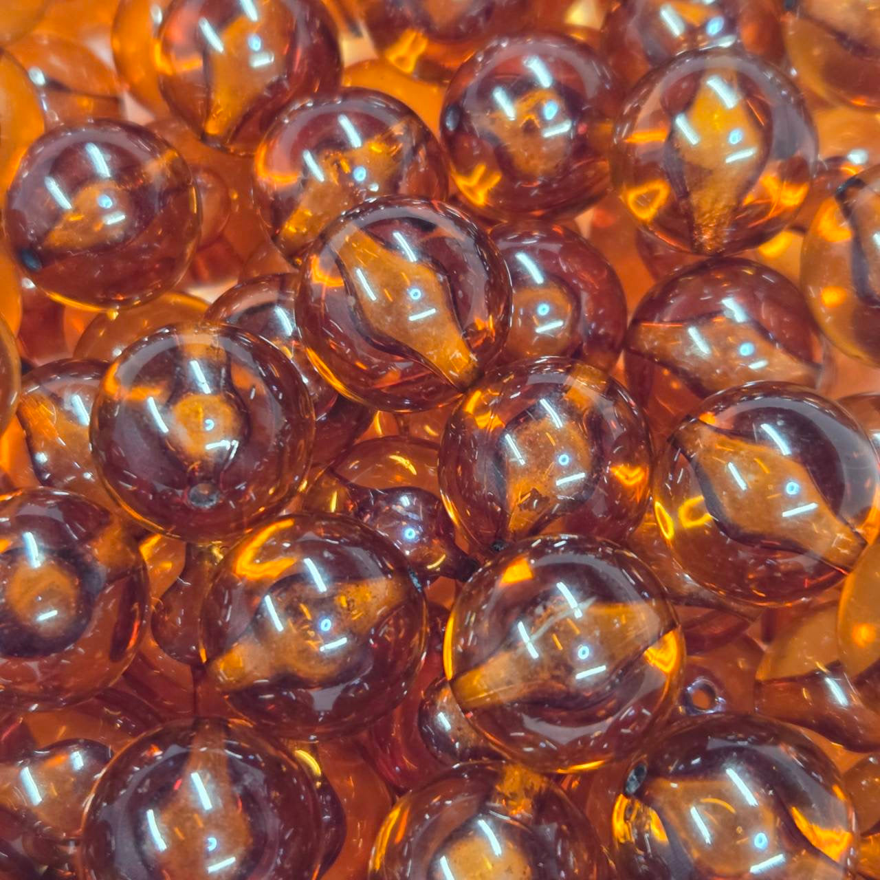 20mm transparent brown bubble acrylic bead