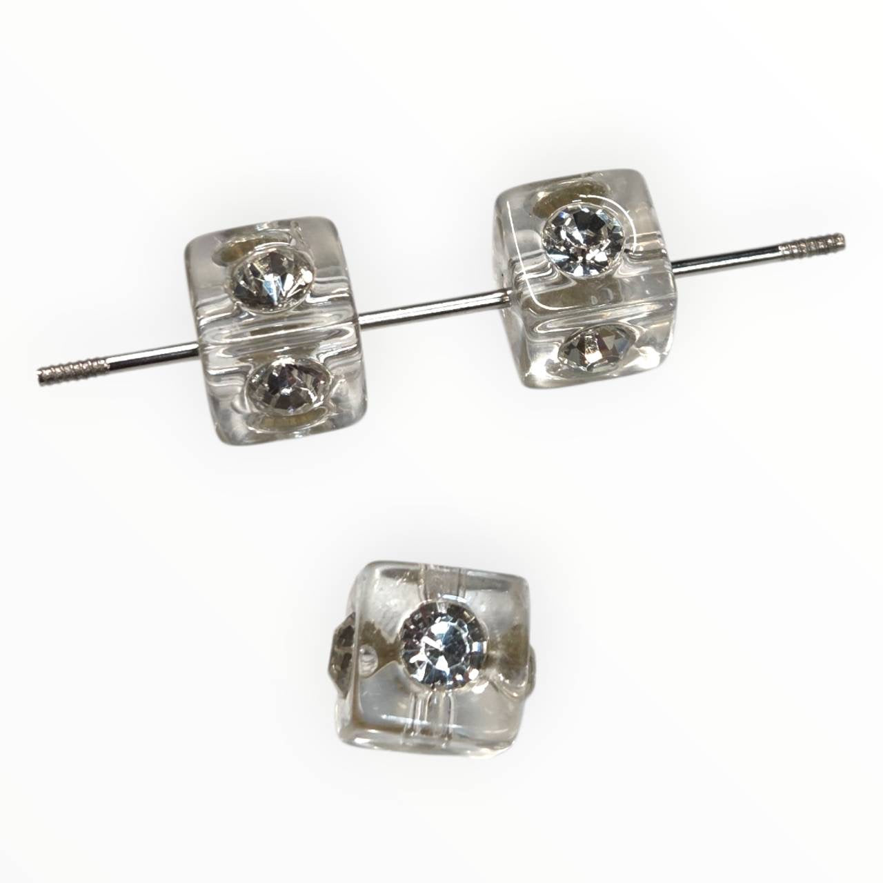 White Square Acrylic Beads