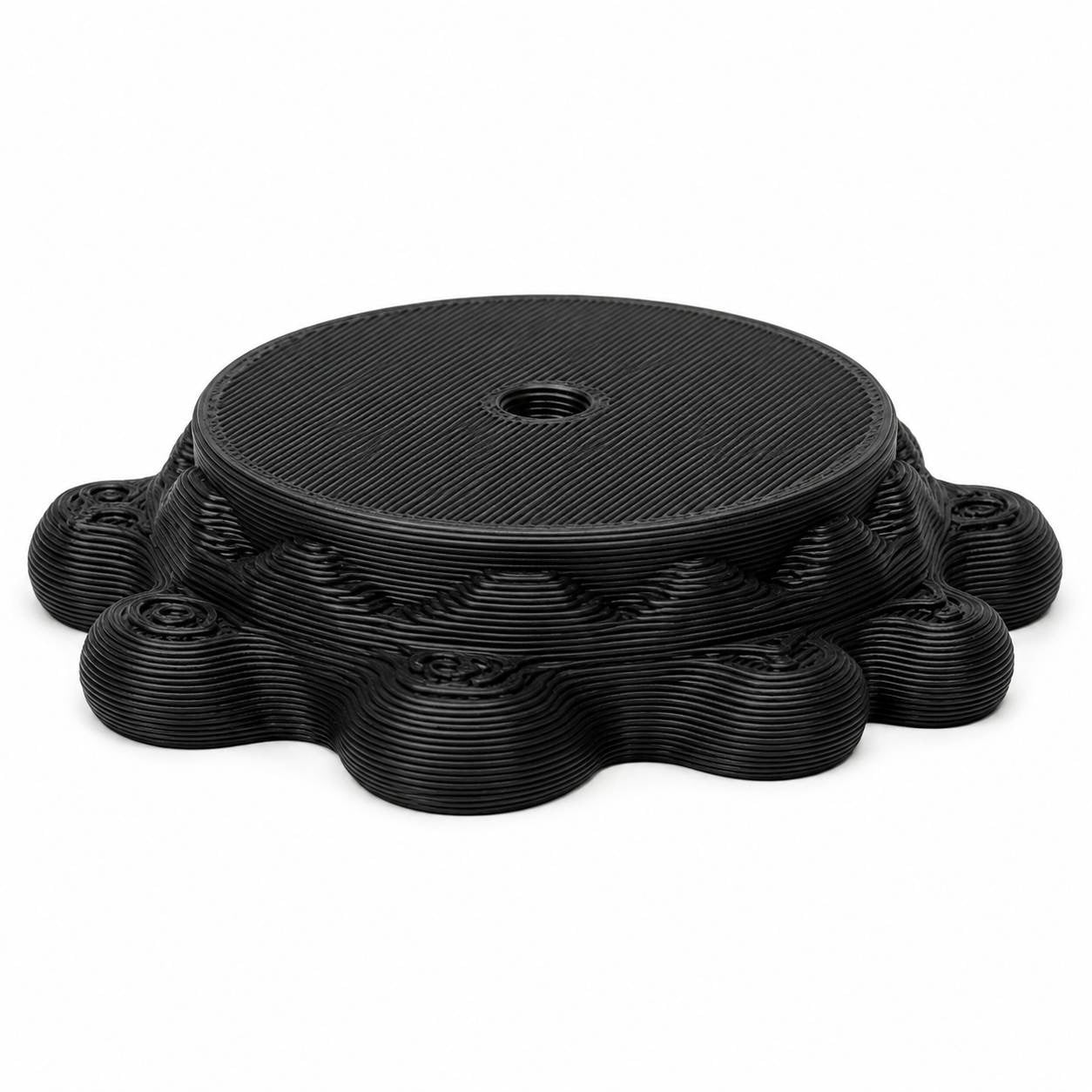 Black Drip Palz Pad 3D printed base bead with flat stacking platform