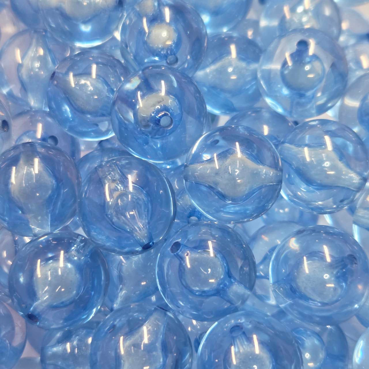 20mm transparent blue bubble acrylic bead