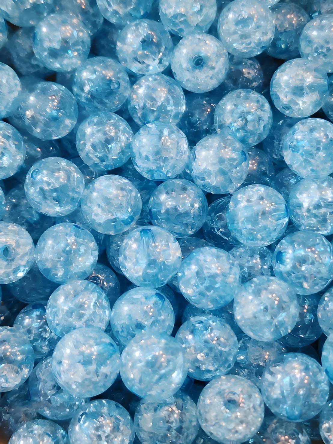Blue Crackle *12mm* (Bubblegum Beads)
