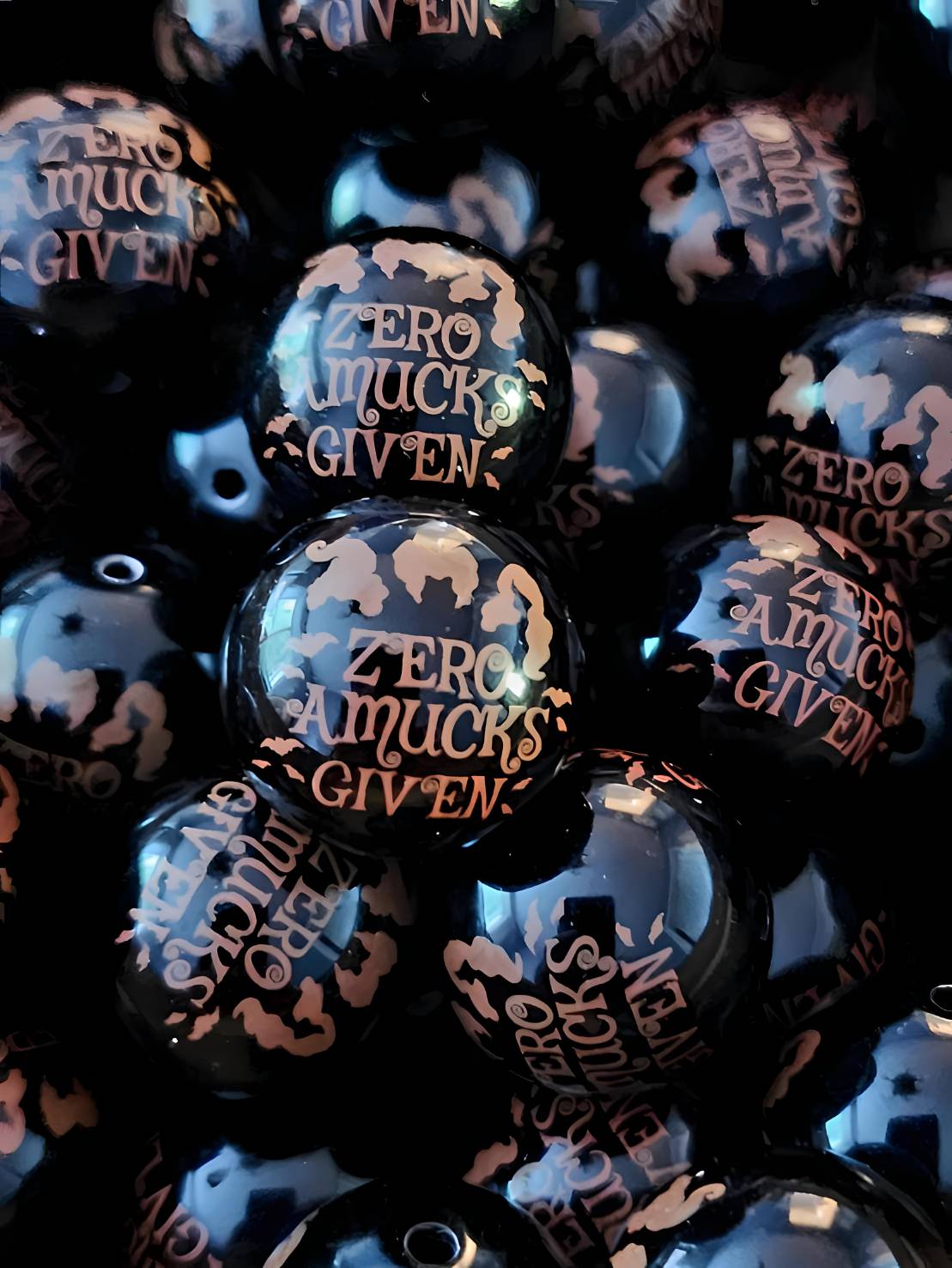 Black Zero Amucks (Custom Bubblegum Beads)