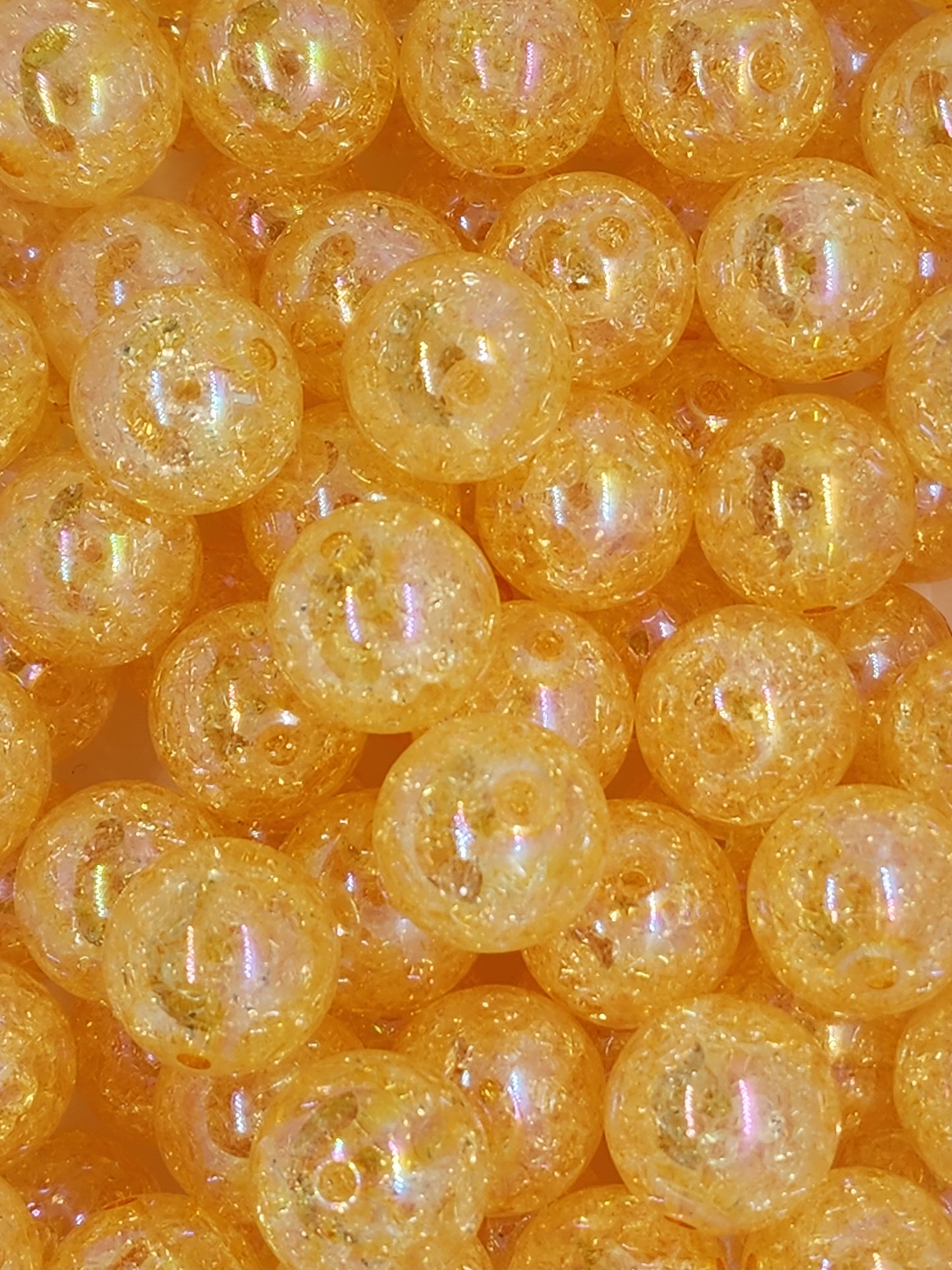 Tangerine Crackle 20mm (Bubblegum Beads)