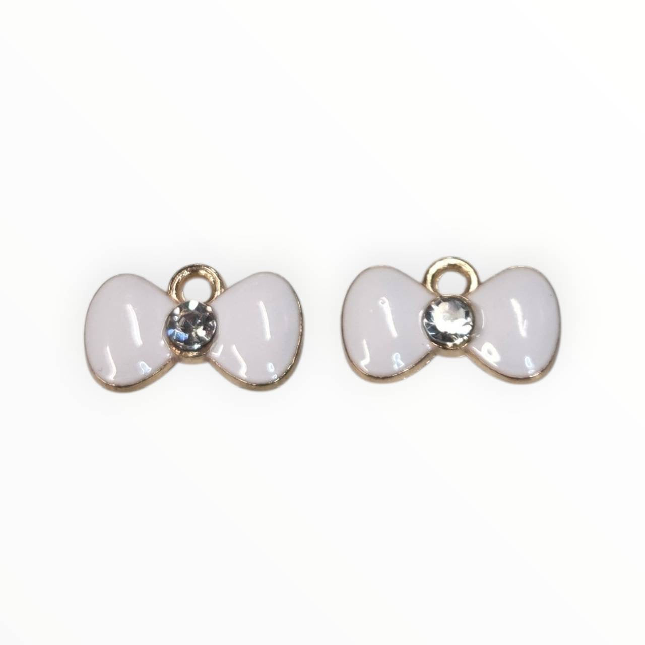 White Bow Charm Pack (2 Per Set)