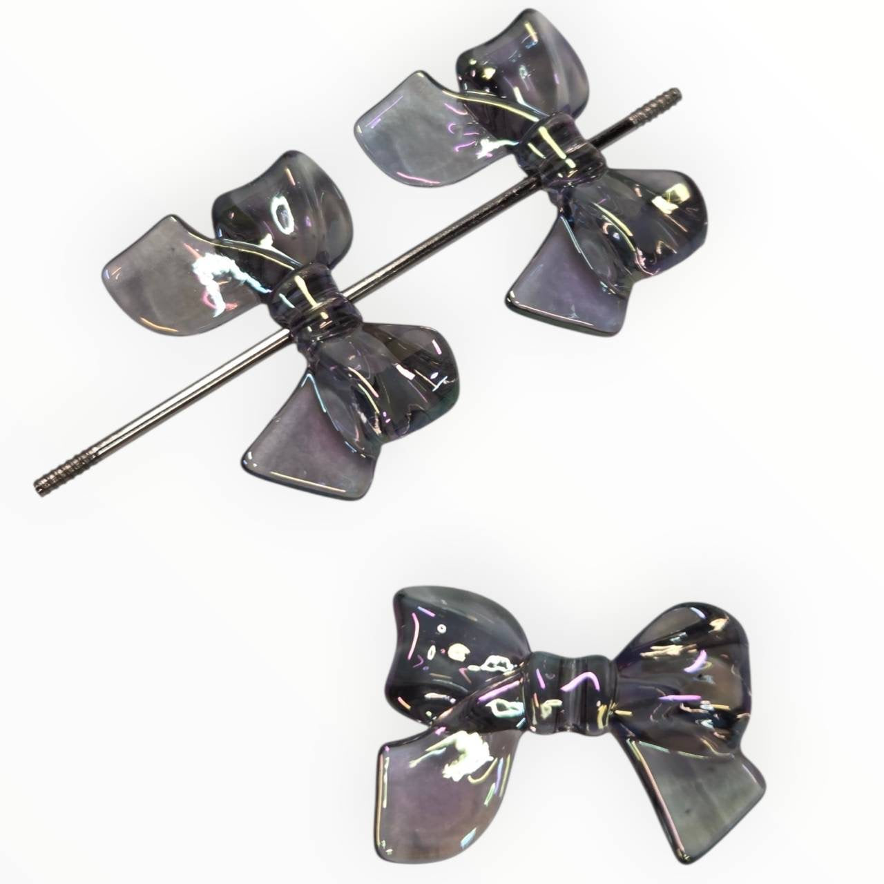 Black Bow Acrylic Beads