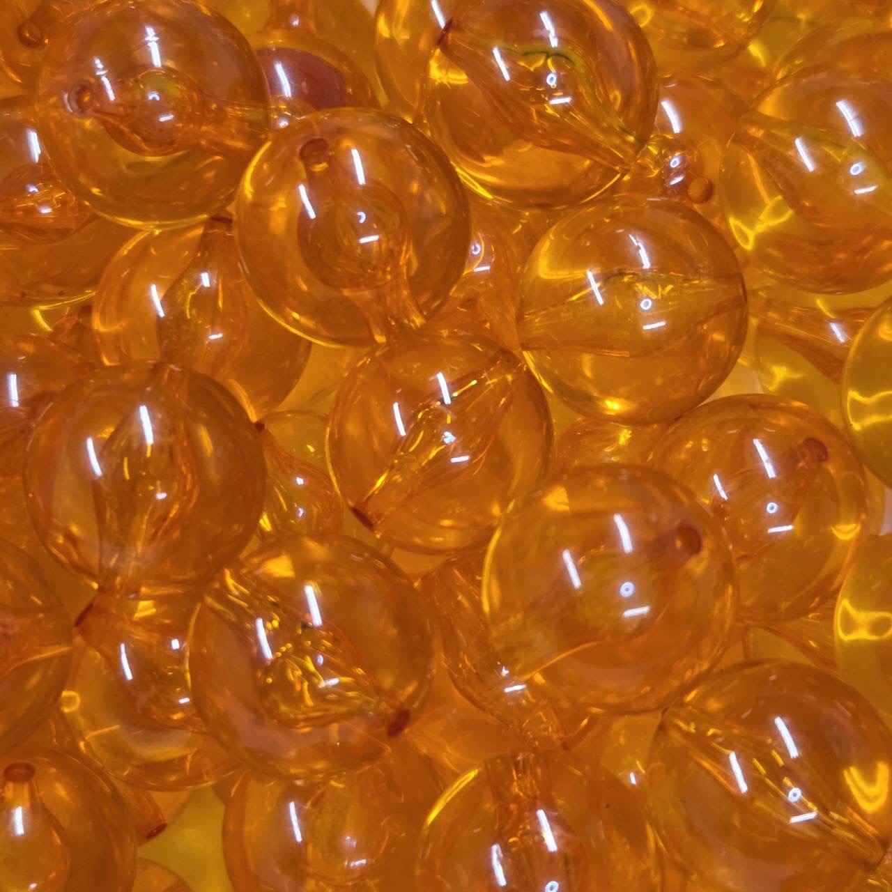 20mm transparent orange bubble acrylic bead