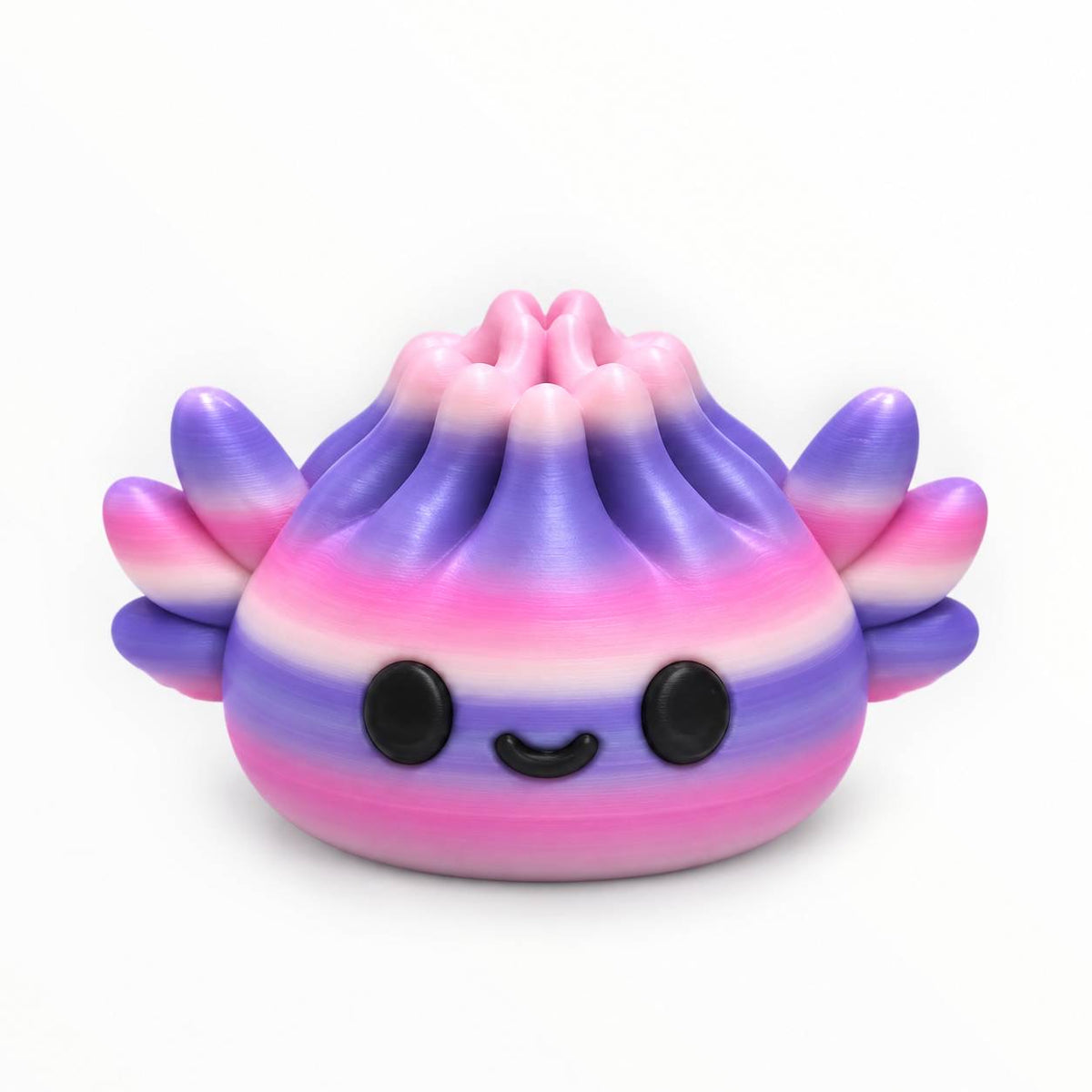 Limited Edition Cotton Candy Axolittle Cutie pink purple and white 3D printed axolotl Dumpling bead