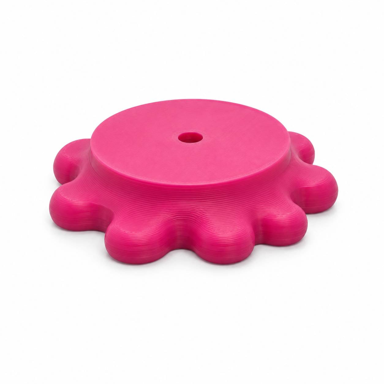 Pink Splash bright pink Puddle Palz 3D printed bead base for stacking beads on beadable pens