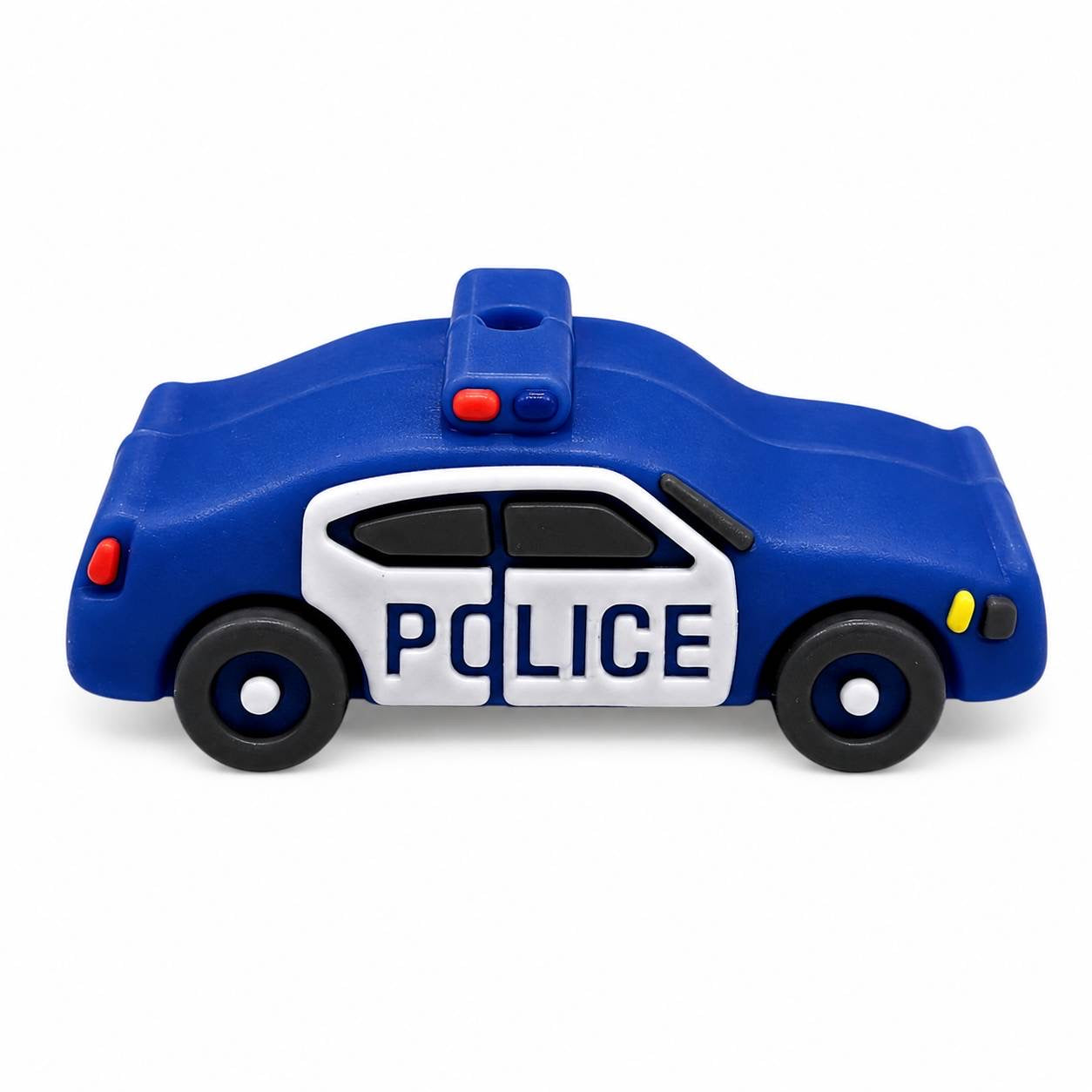 Patrol Ready blue and white police car focal bead with emergency lights