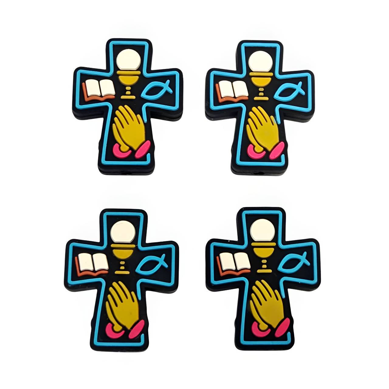 Faith Essentials Cross Silicone Focal Bead (Custom Design by Bailey's Beads)