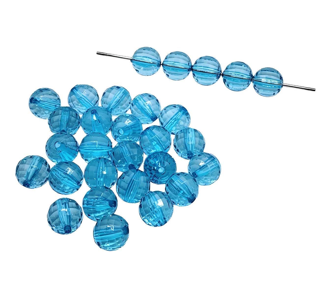 16mm Aqua Acrylic Disco Beads