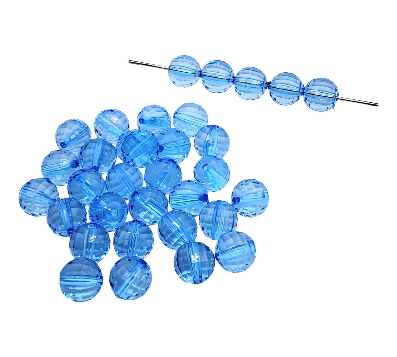 16mm Blue Acrylic Disco Beads