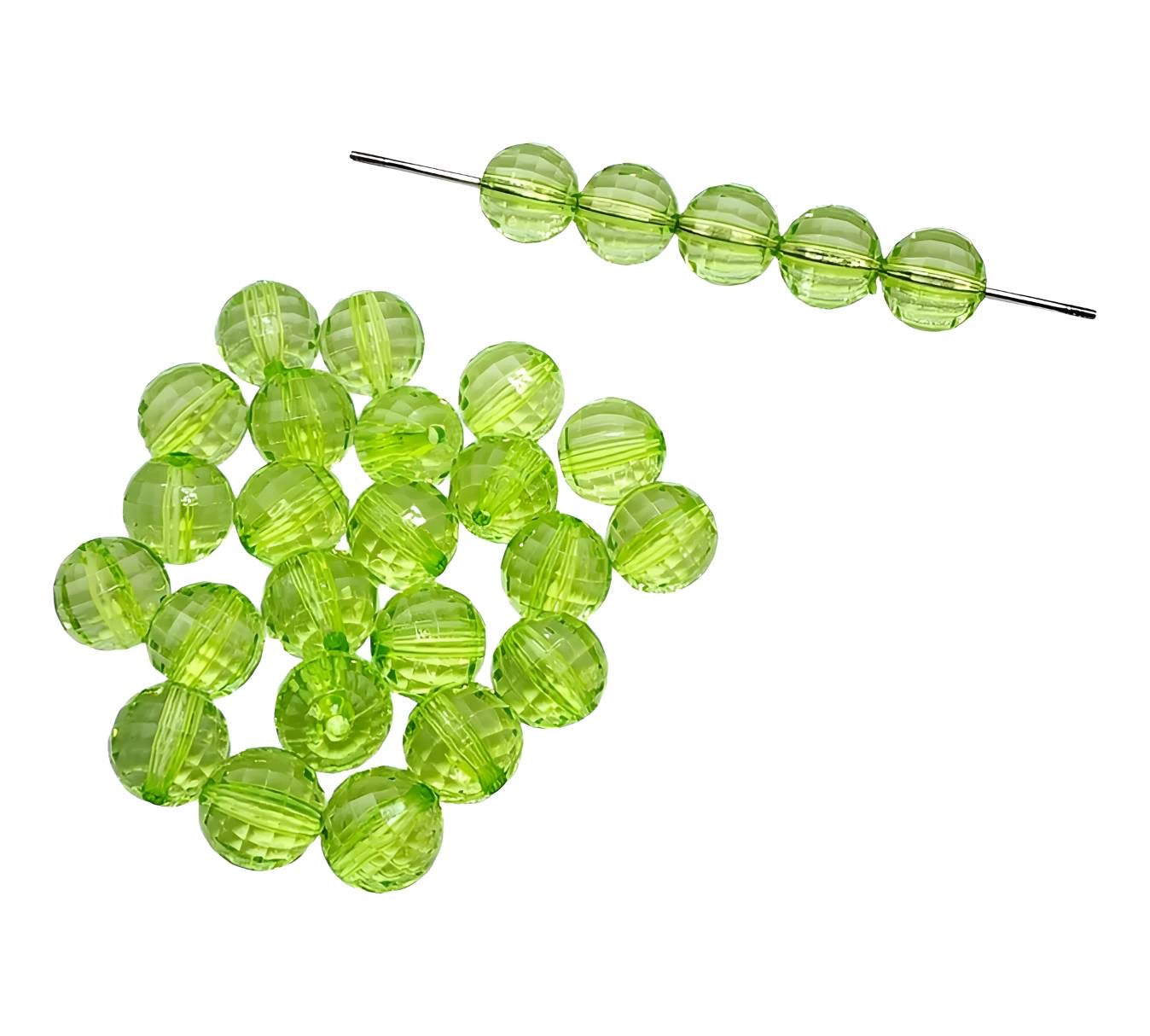 16mm Lime Acrylic Disco Beads