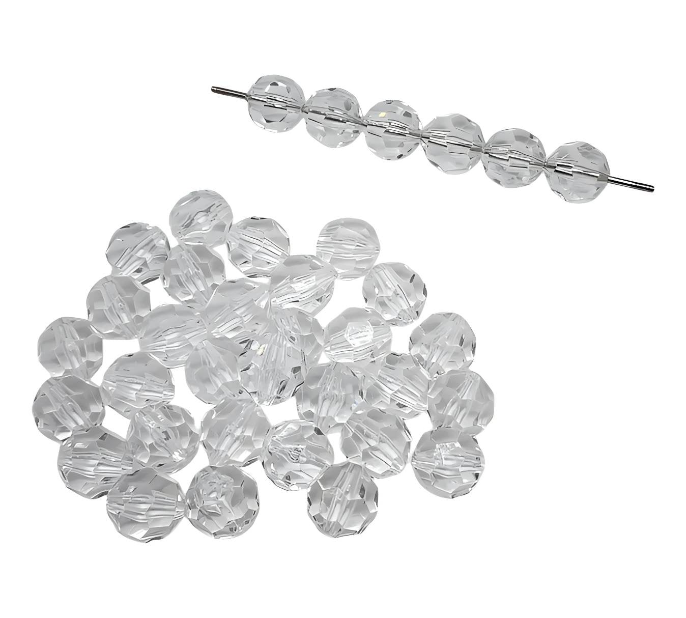 16mm Clear Faceted Beads