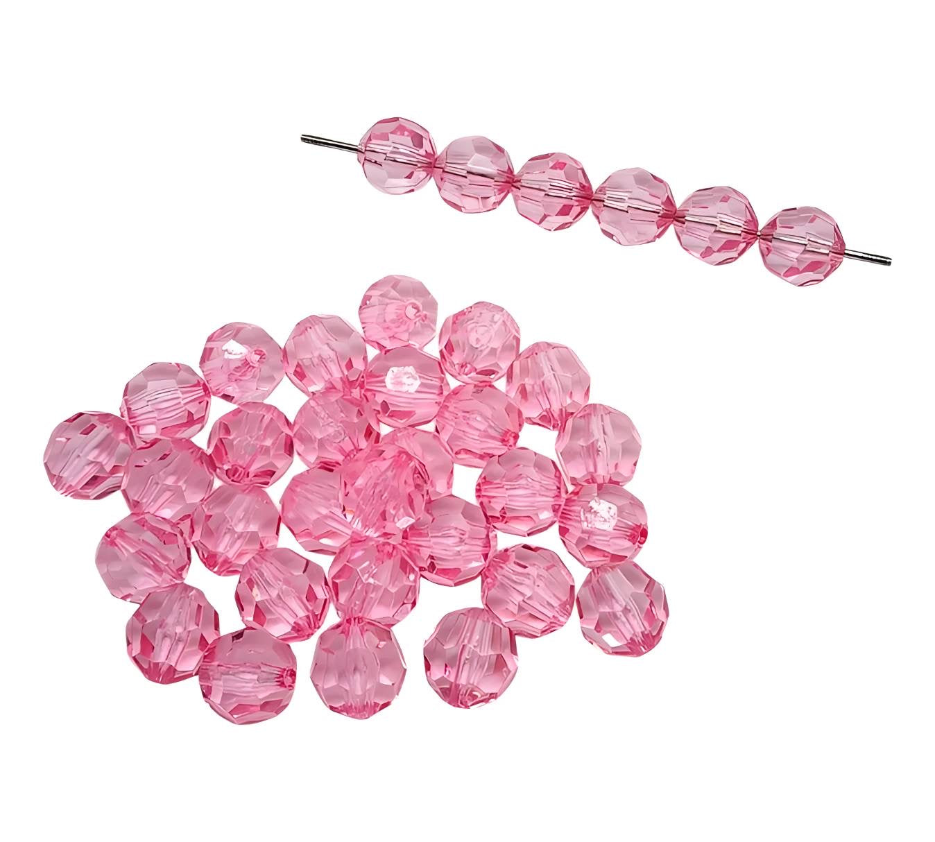 16mm Light Pink Faceted Beads