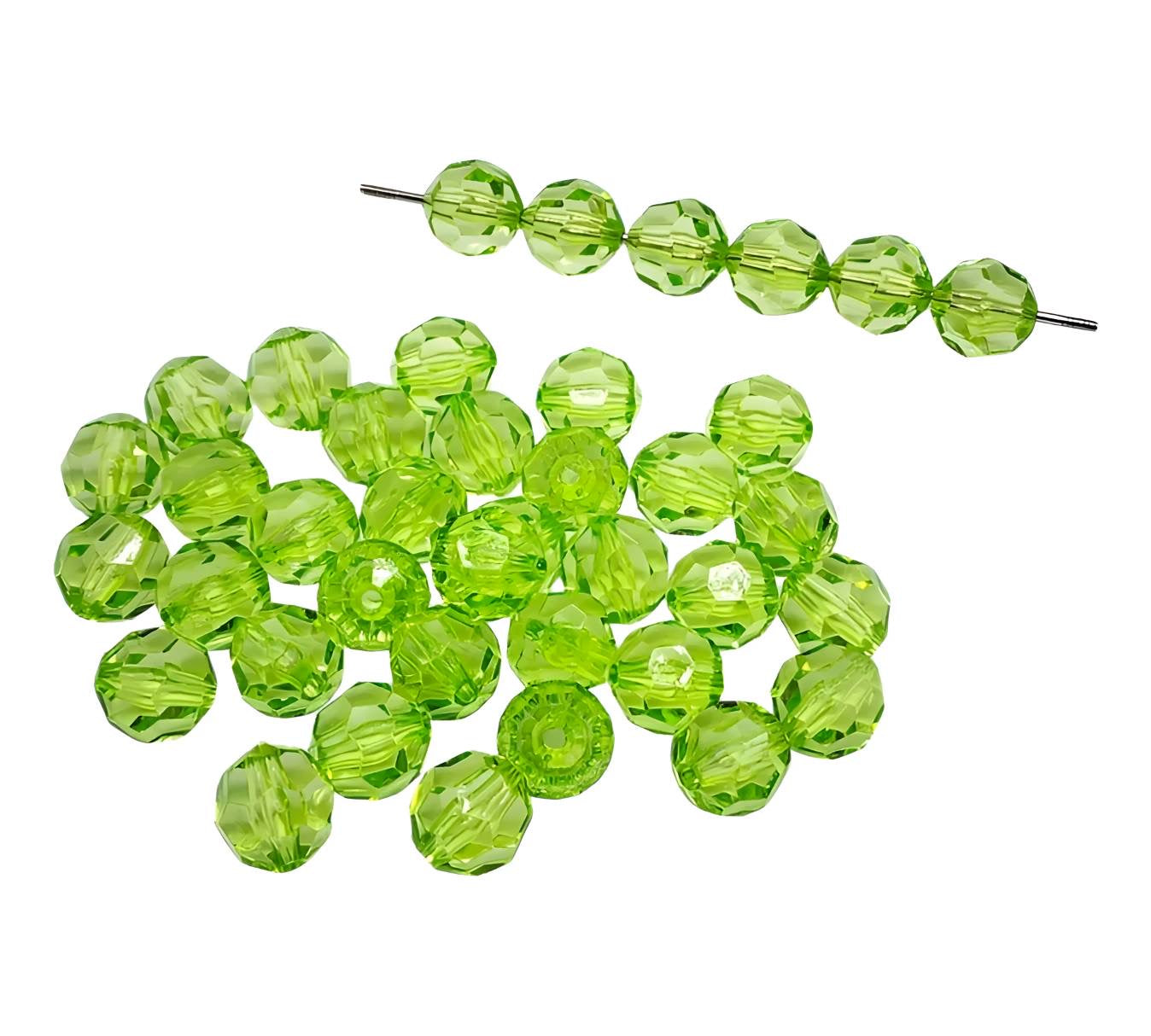 16mm Lime Faceted Beads