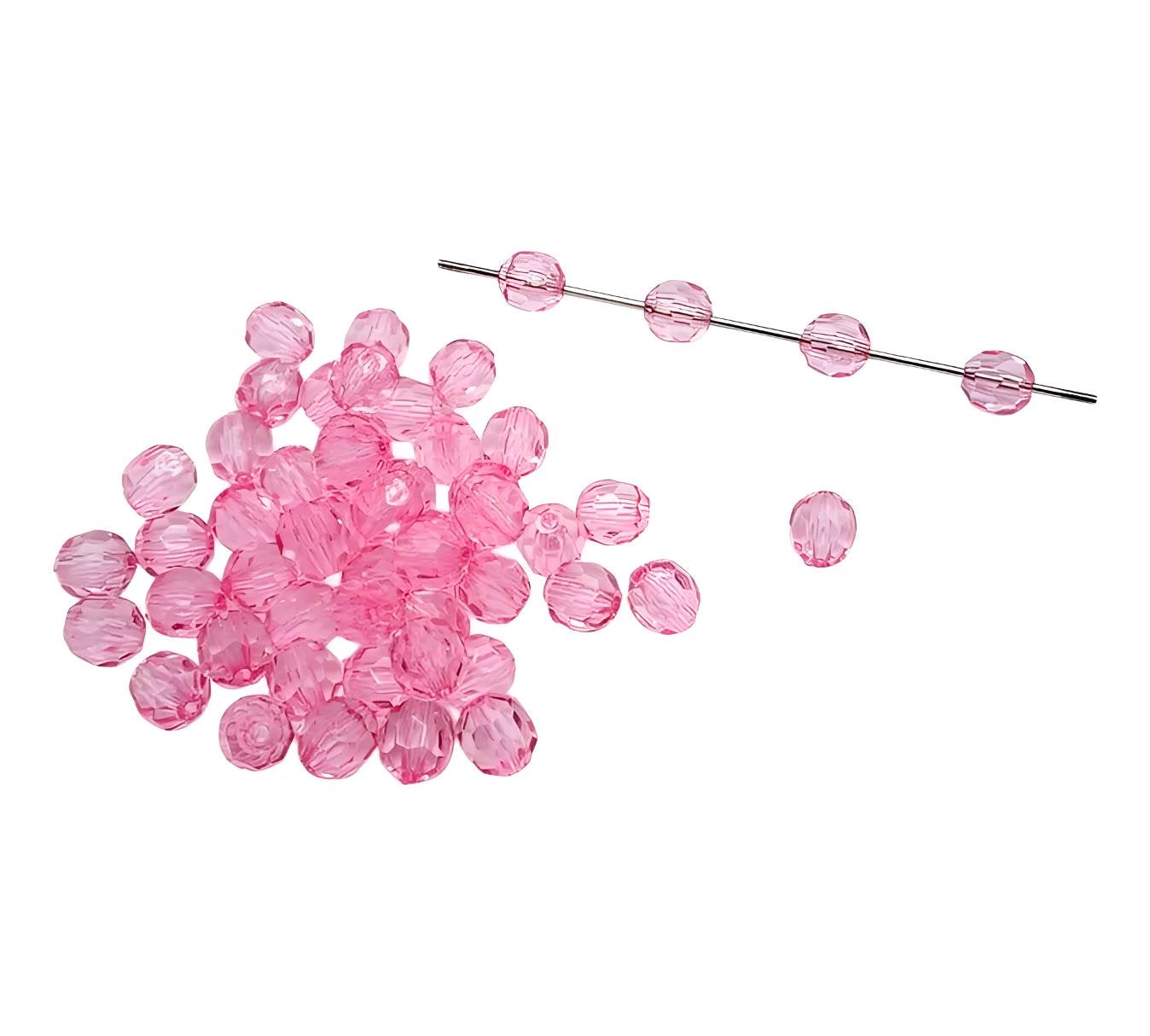 12mm Light Pink Faceted Beads