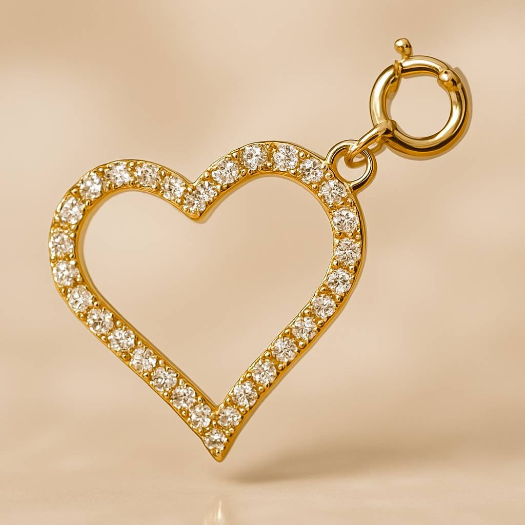 Golden Glow Heart charm