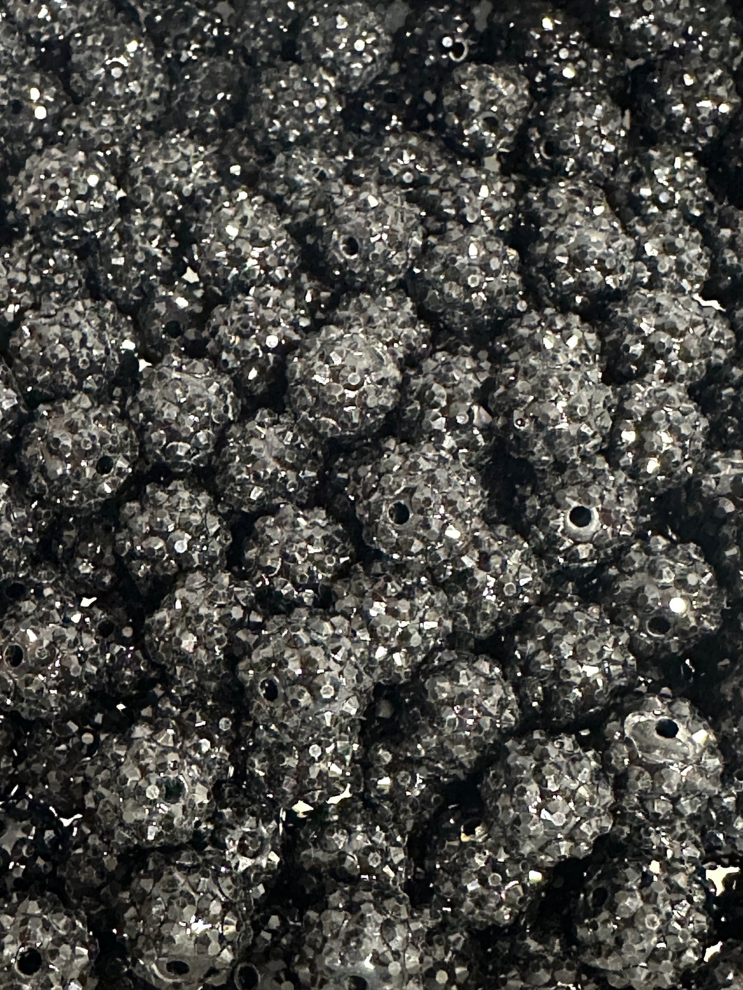 Black 14mm **Rhinestone** (Bubblegum Beads)