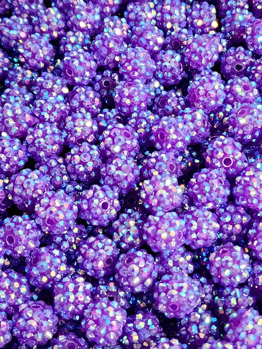 Purple 12mm **Rhinestone** (Bubblegum Beads)