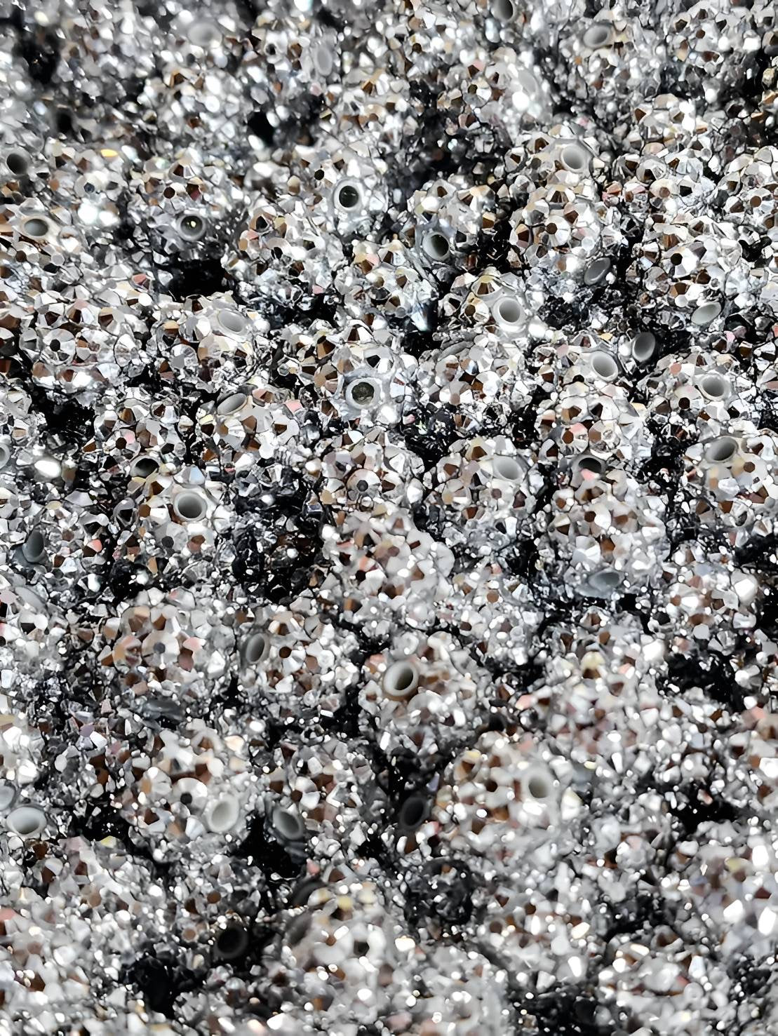 Silver 12mm **Rhinestone** (Bubblegum Beads)