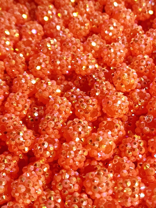 Orange 12mm **Rhinestone** (Bubblegum Beads)