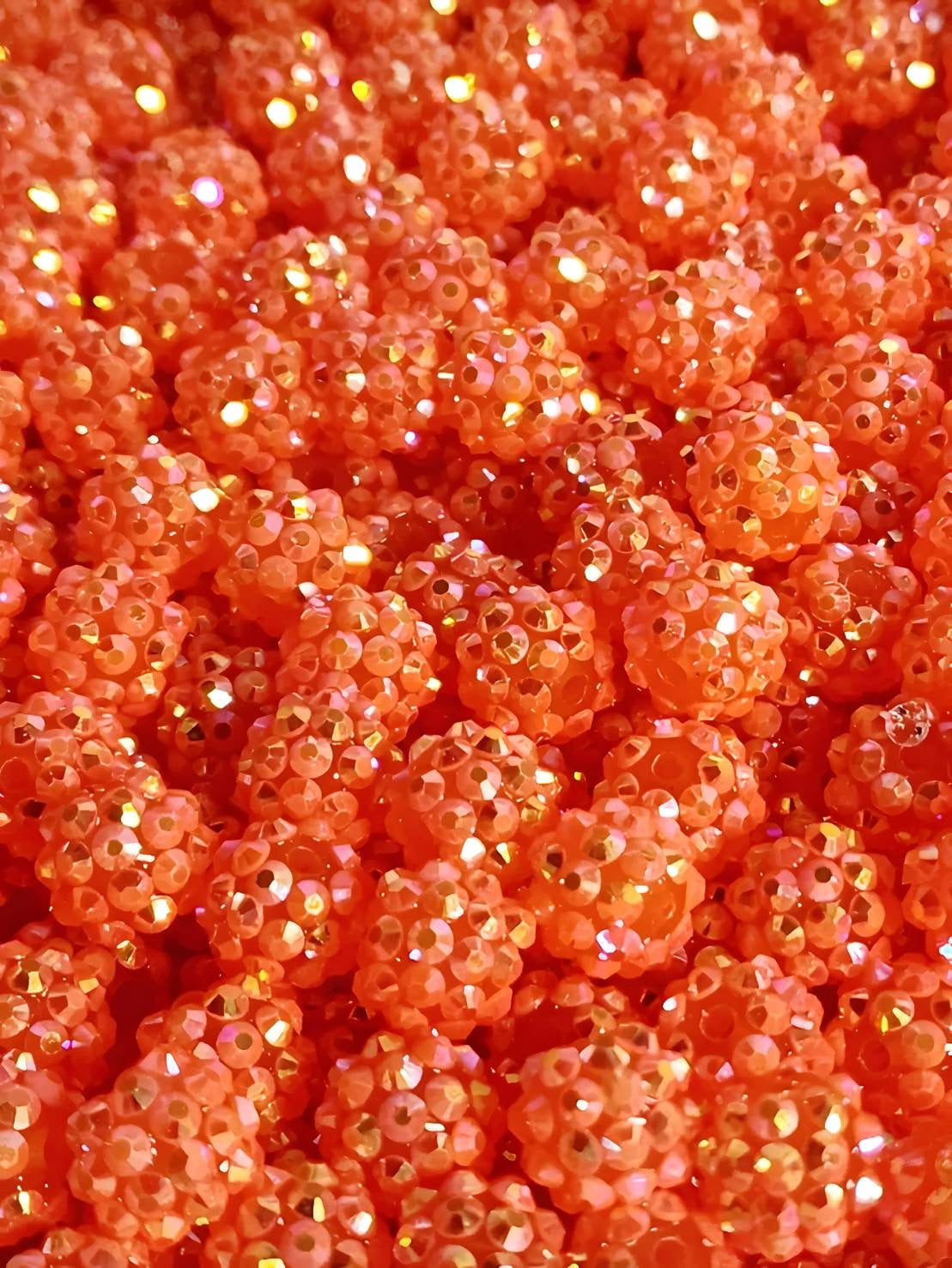 Orange 12mm **Rhinestone** (Bubblegum Beads)