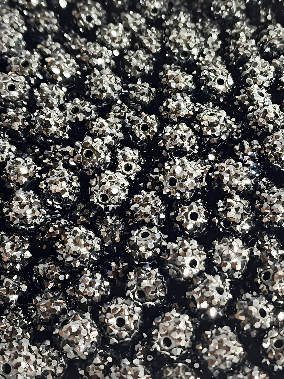 Black 12mm **Rhinestone** (Bubblegum Beads)