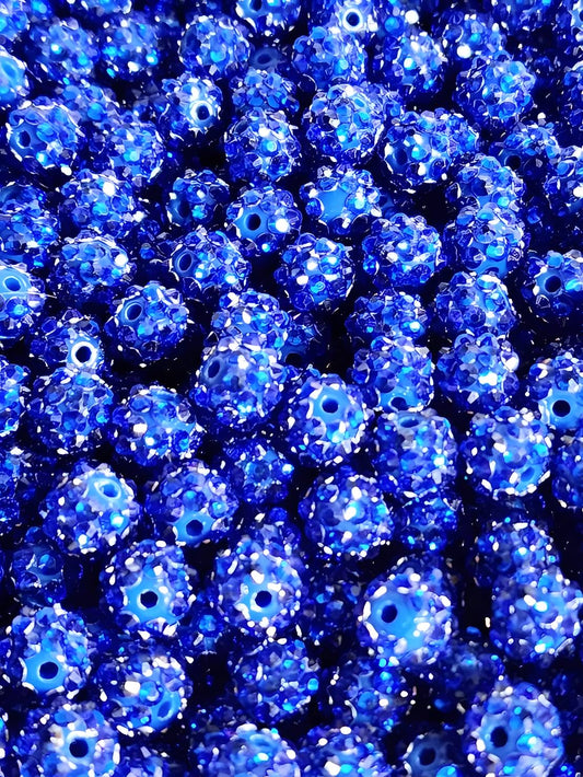 Navy 12mm **Rhinestone** (Bubblegum Beads)