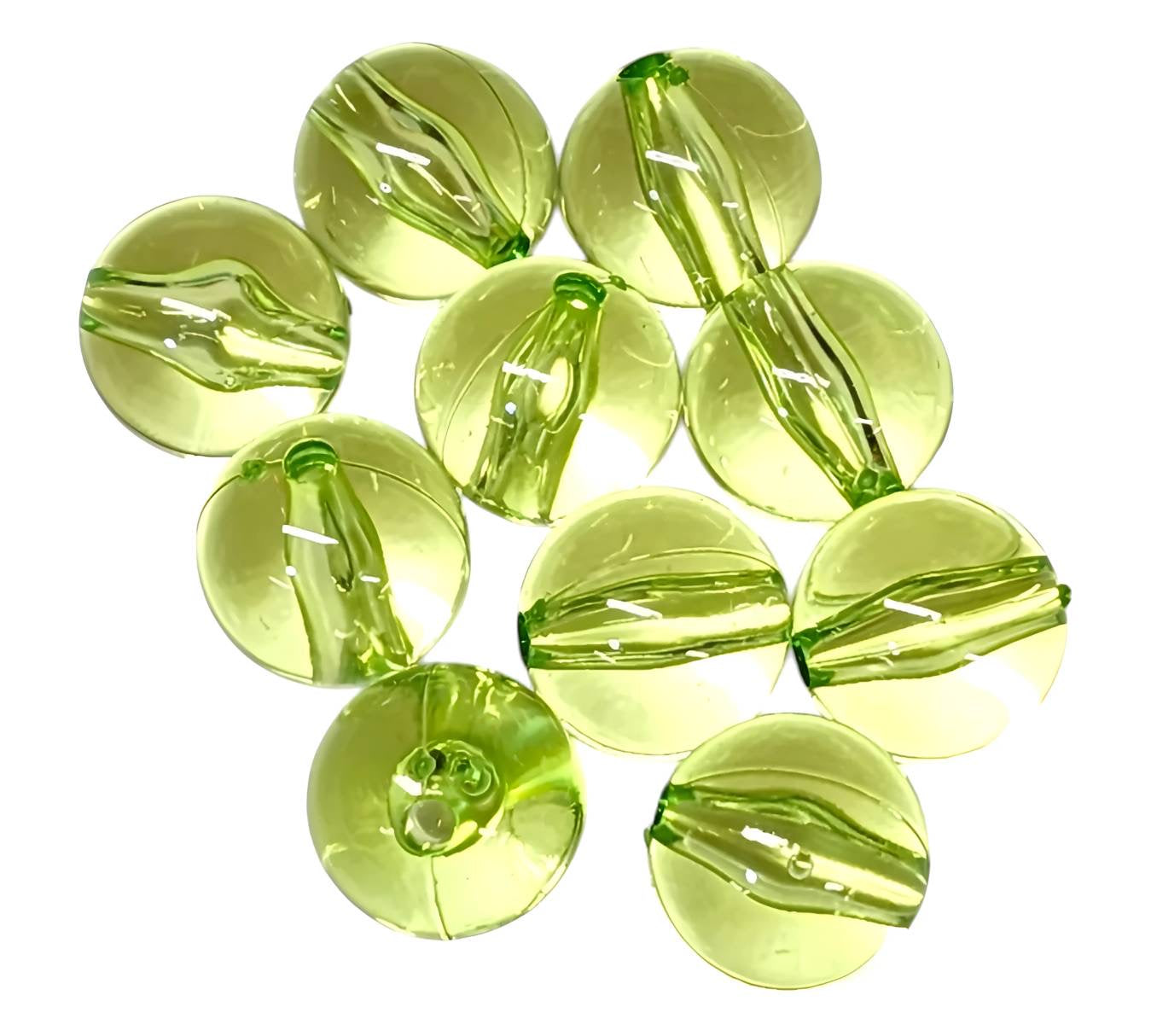 Lime Transparent *16mm* (Bubblegum Beads)