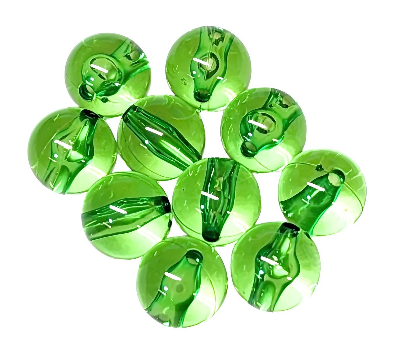 Green Transparent *16mm* (Bubblegum Beads)
