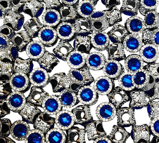 Navy Round Gemstone Spacer Beads