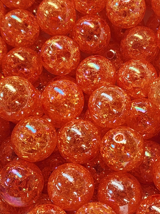 Orange 20mm Crackle (Bubblegum Beads)