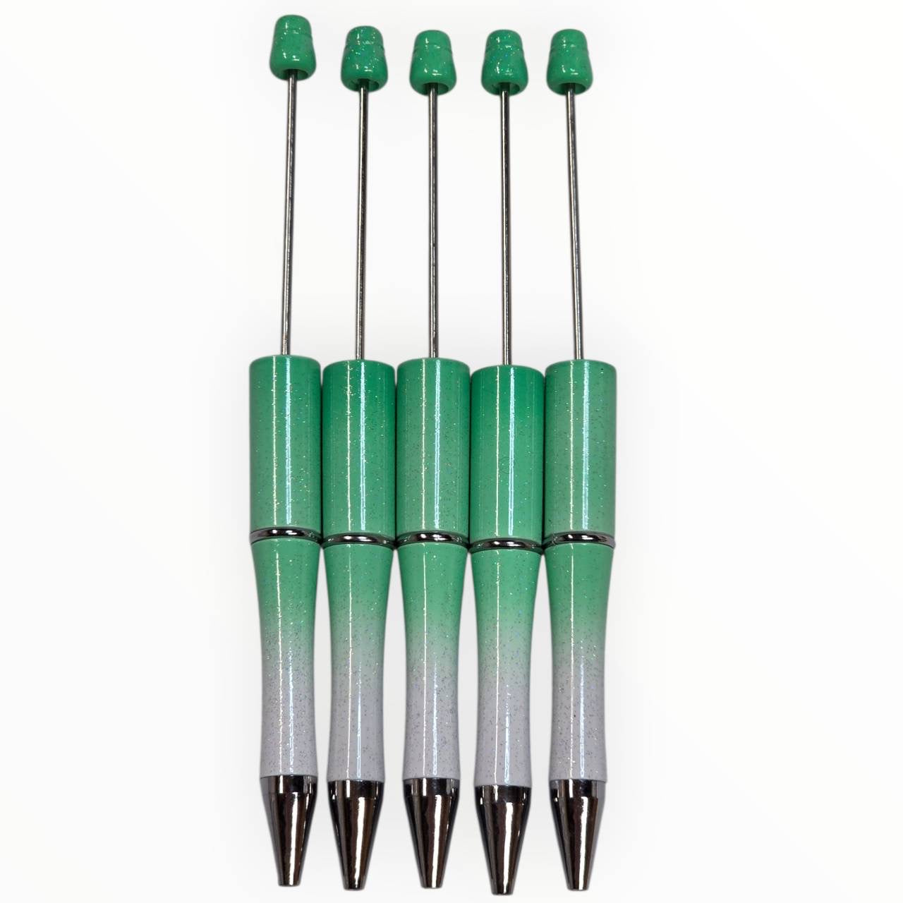 Two Tone Green Beadable Pens (5 Pack)