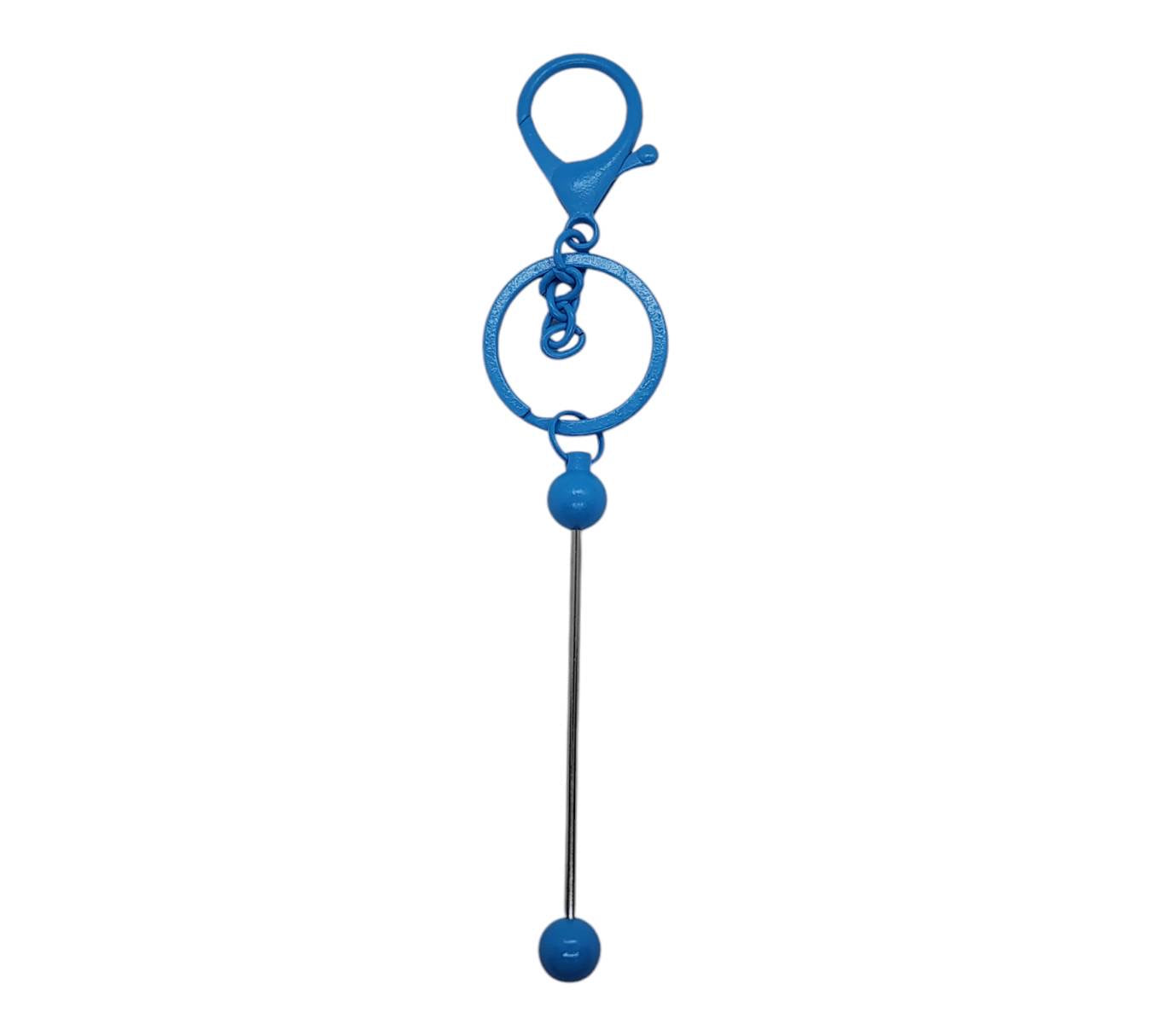 Blue Beadable Keyrings