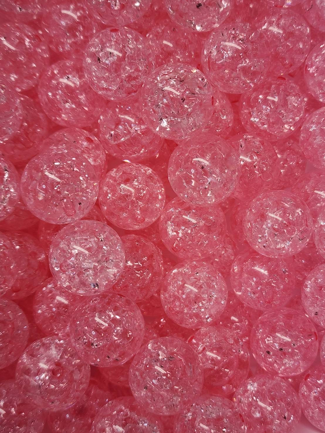 Light Pink Crackle 20mm (Bubblegum Beads)