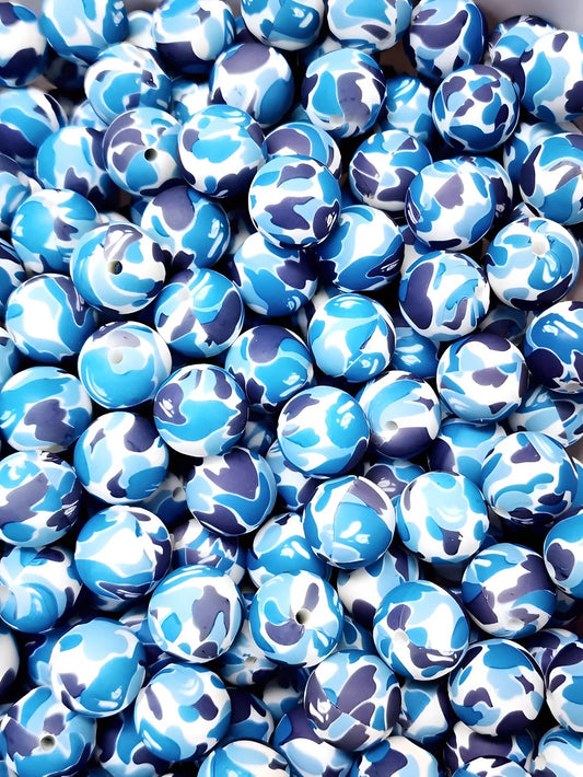 Oceanic Swirl 15mm Silicone Bead