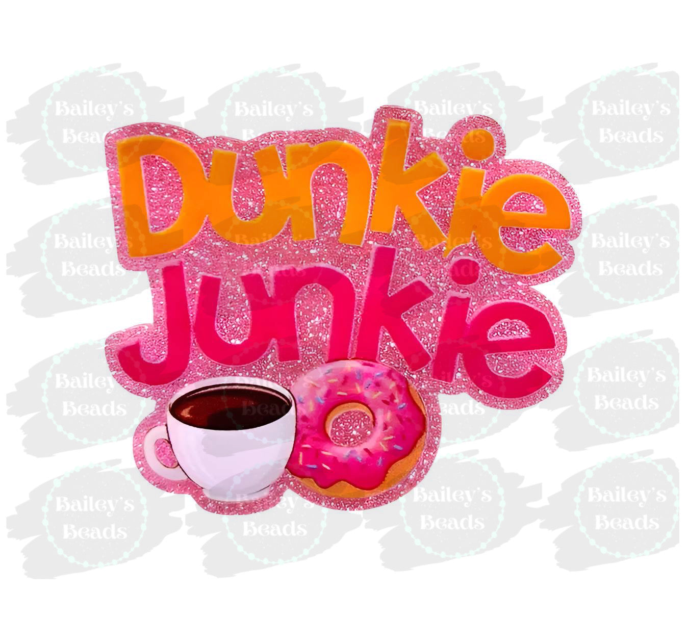 Dunkie Junkie ~ Acrylic Flatbacks (Exclusive Bailey's Beads Design)