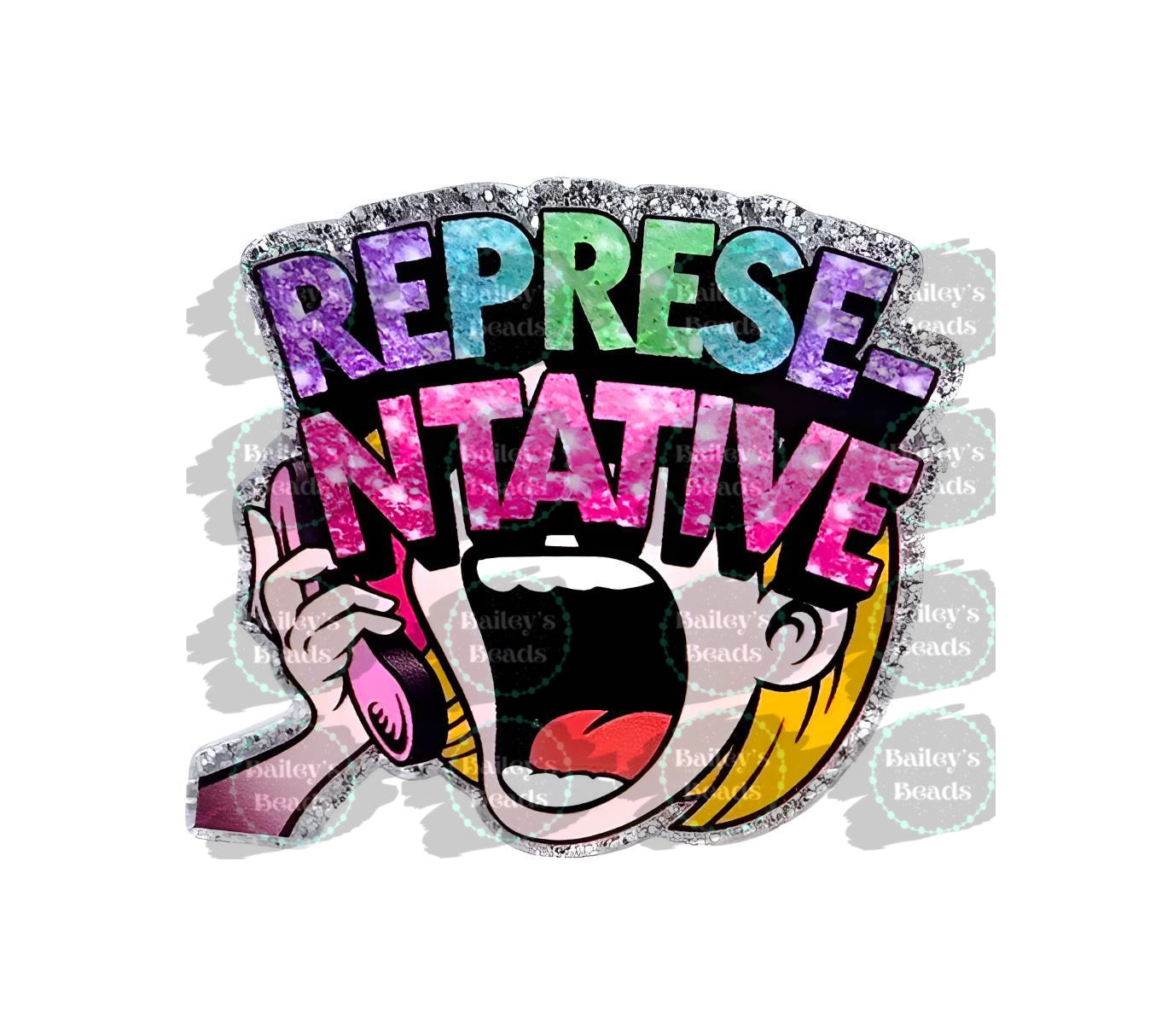 Representative ~ Acrylic Flatbacks (Exclusive Bailey's Beads Design)
