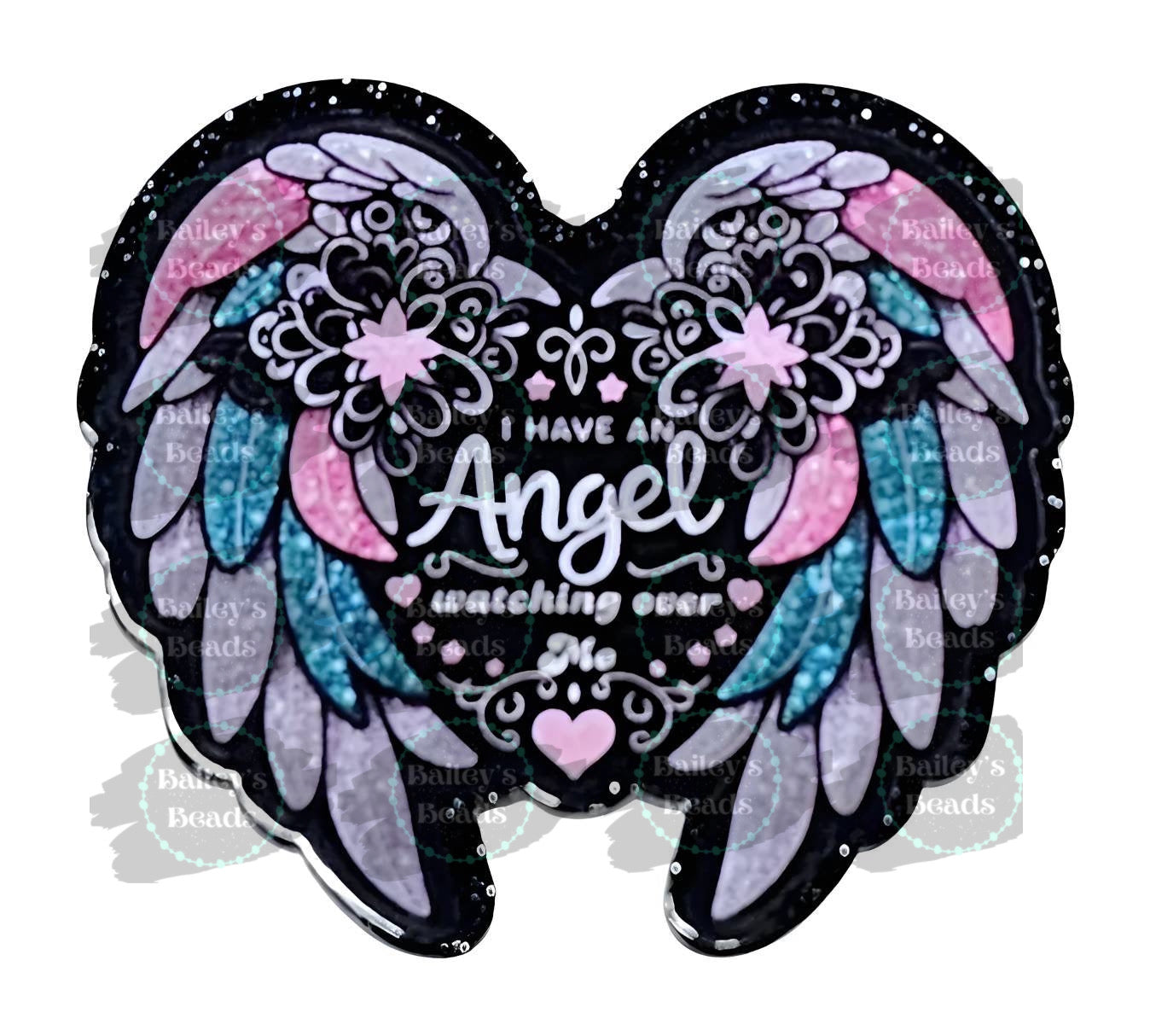 Angel watching over me ~ Acrylic Flatbacks (Exclusive Bailey's Beads Design)
