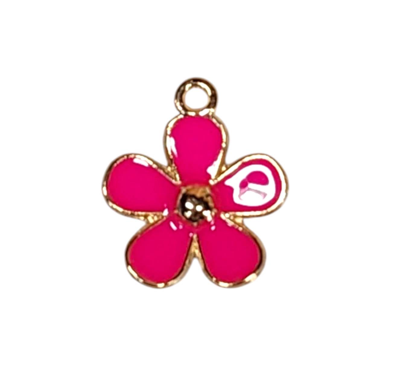 Fuchsia Bloom Spark Gold Plated Charms
