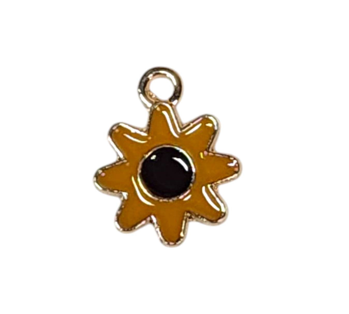 Amber Sunburst Gleam Gold Plated Charms