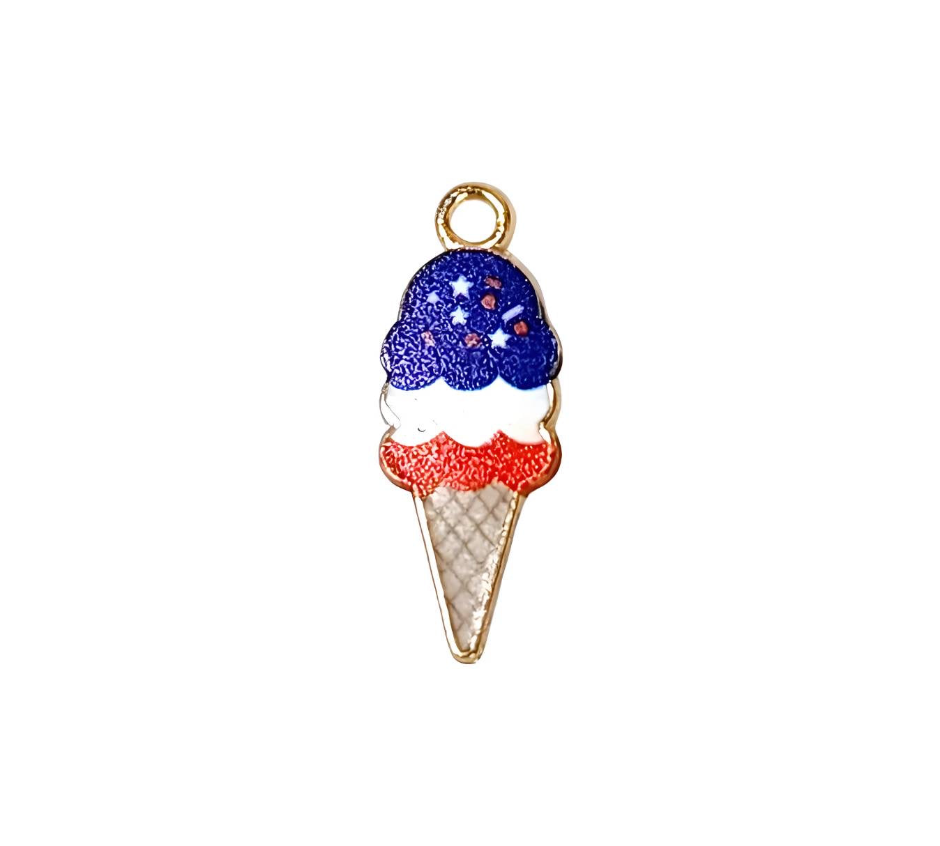 Patriotic Ice Cream Cone Charms