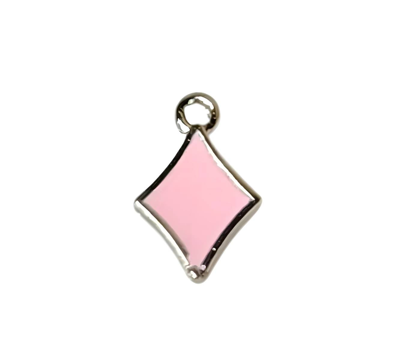 Pink Diamond Silver Plated Charms