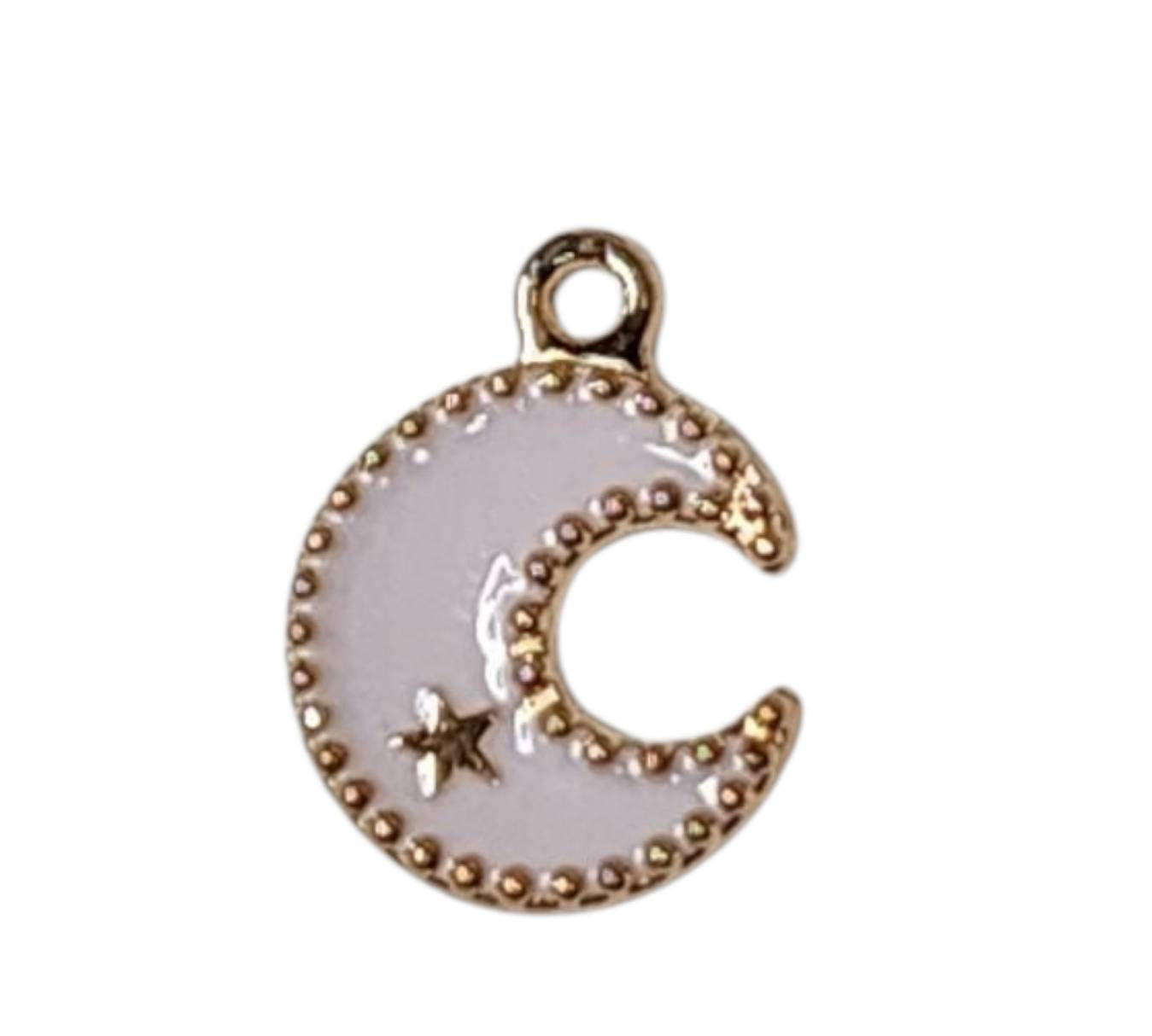 White Moon Gold Plated Charms