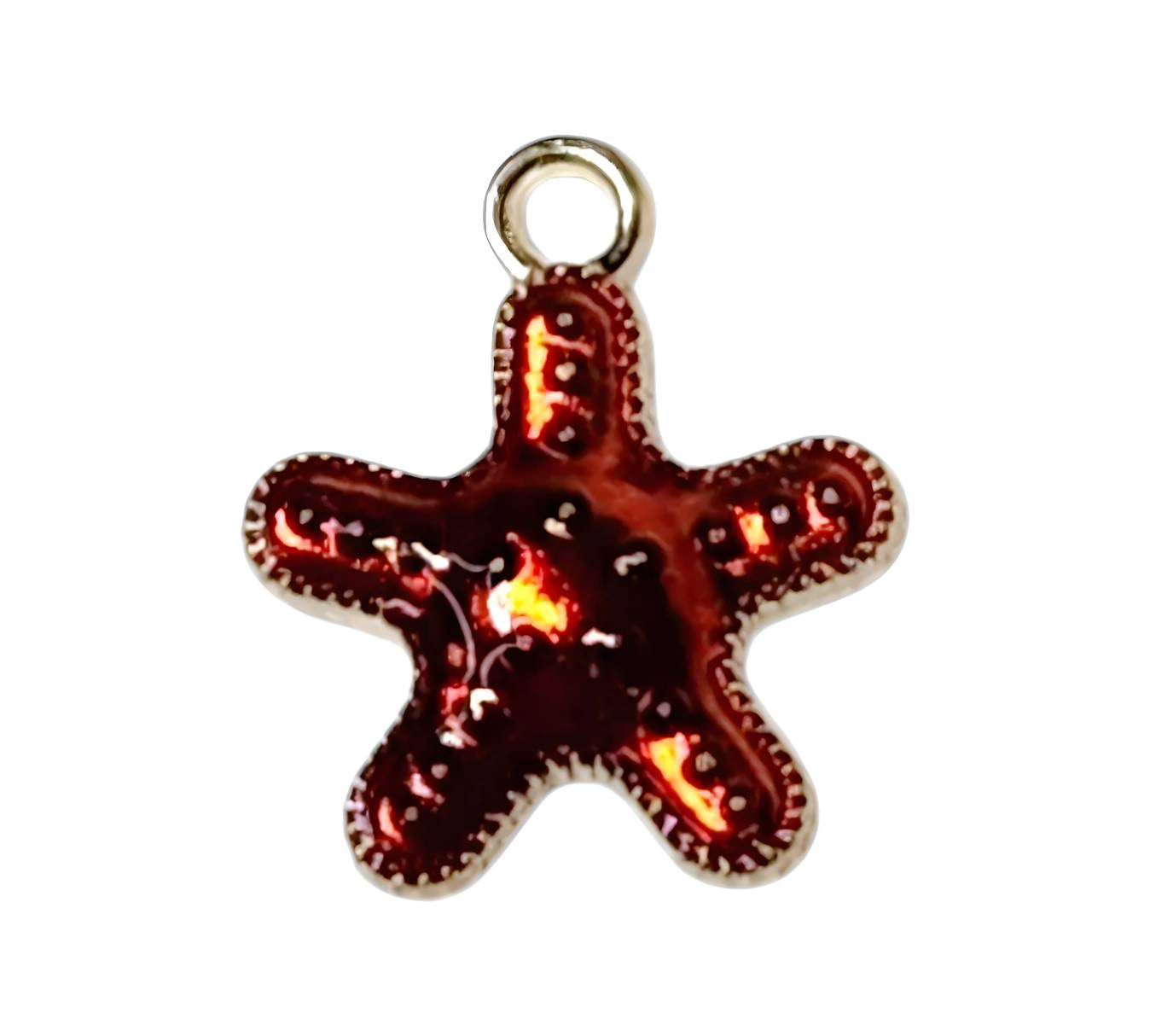 Red Starfish Gold Plated Charms