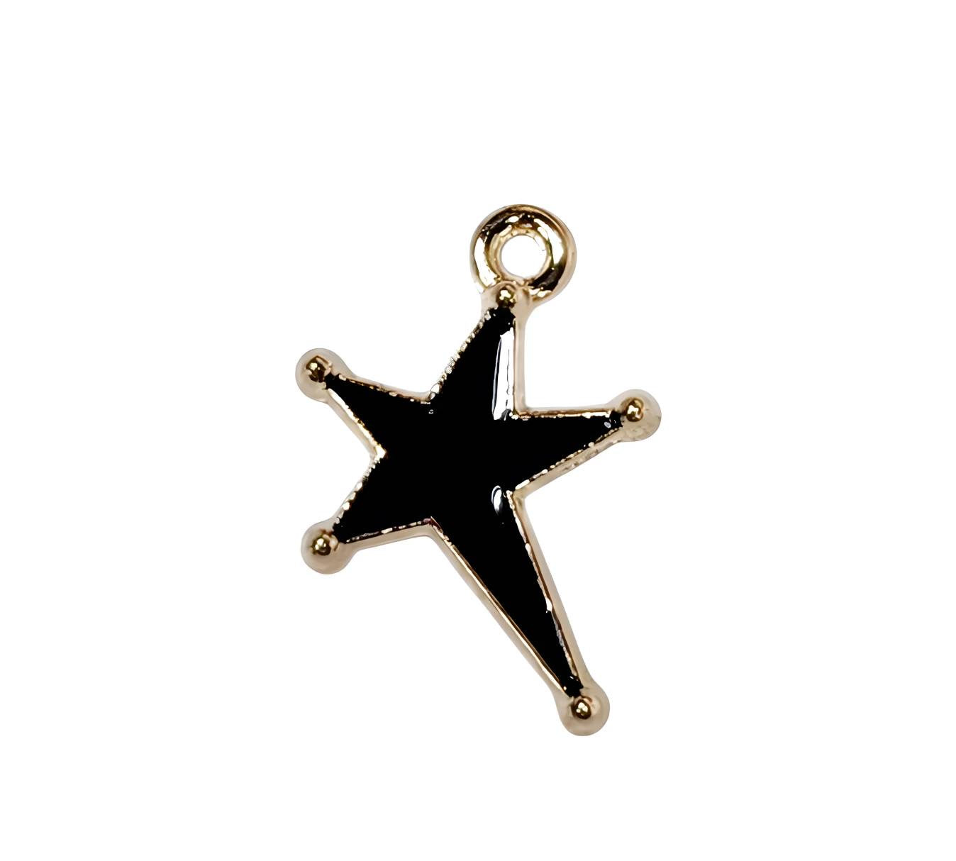 Black Star Gold Plated Charms
