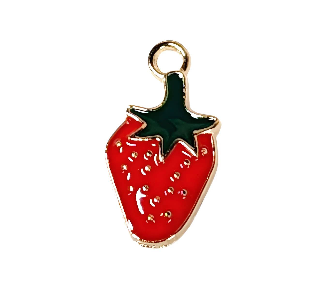 Large Strawberry Gold Plated Charms