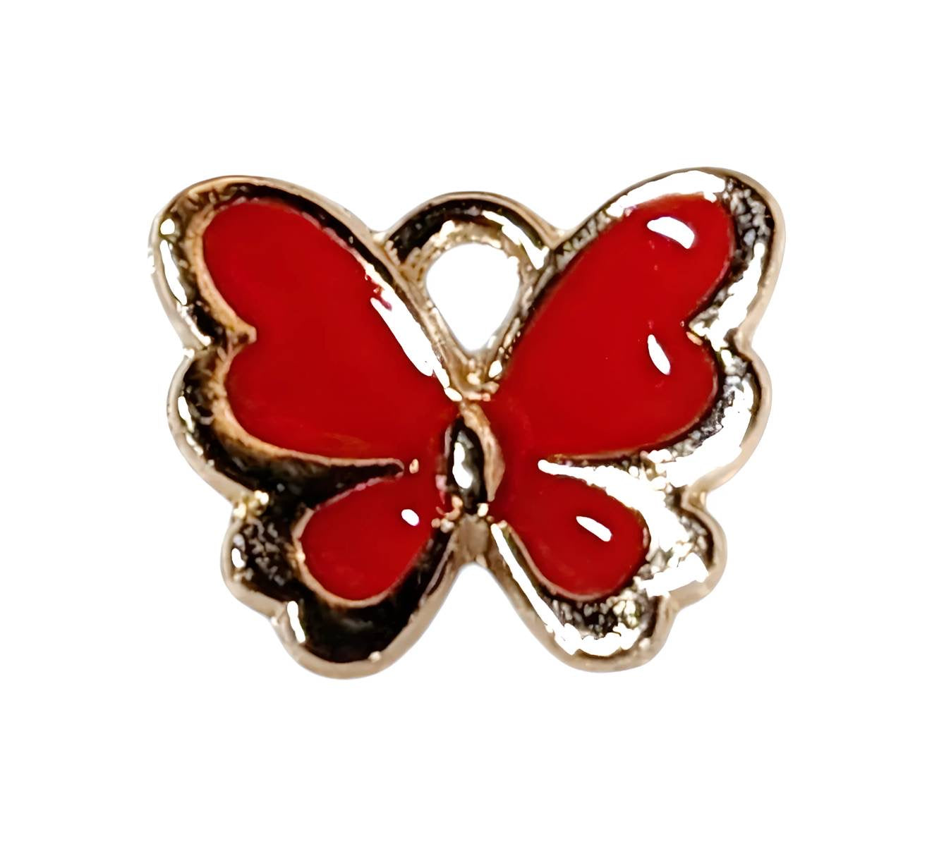 Red Butterfly Gold Plated Charms