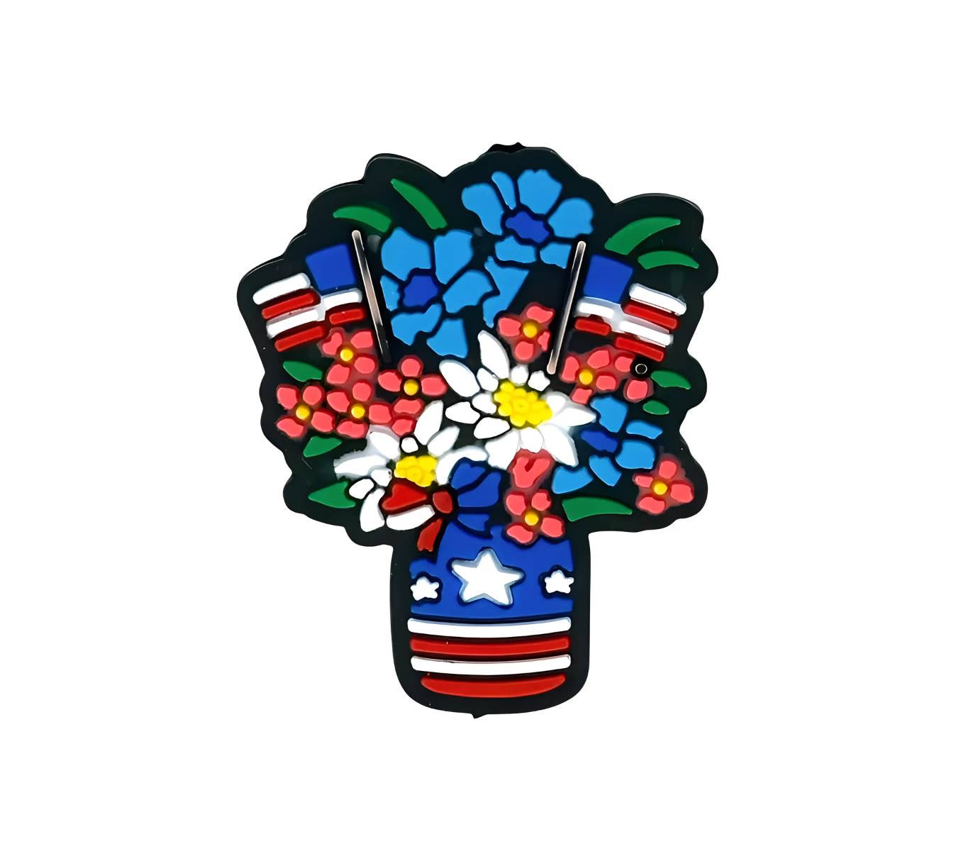 Patriotic Flowers Focal Beads